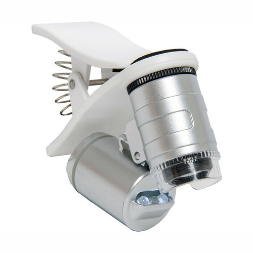 Universal Cell Phone Illuminated Microscope with Clip 60x