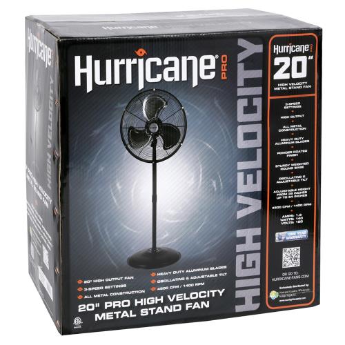 High Velocity Oscillating Metal Stand Fan 20 in